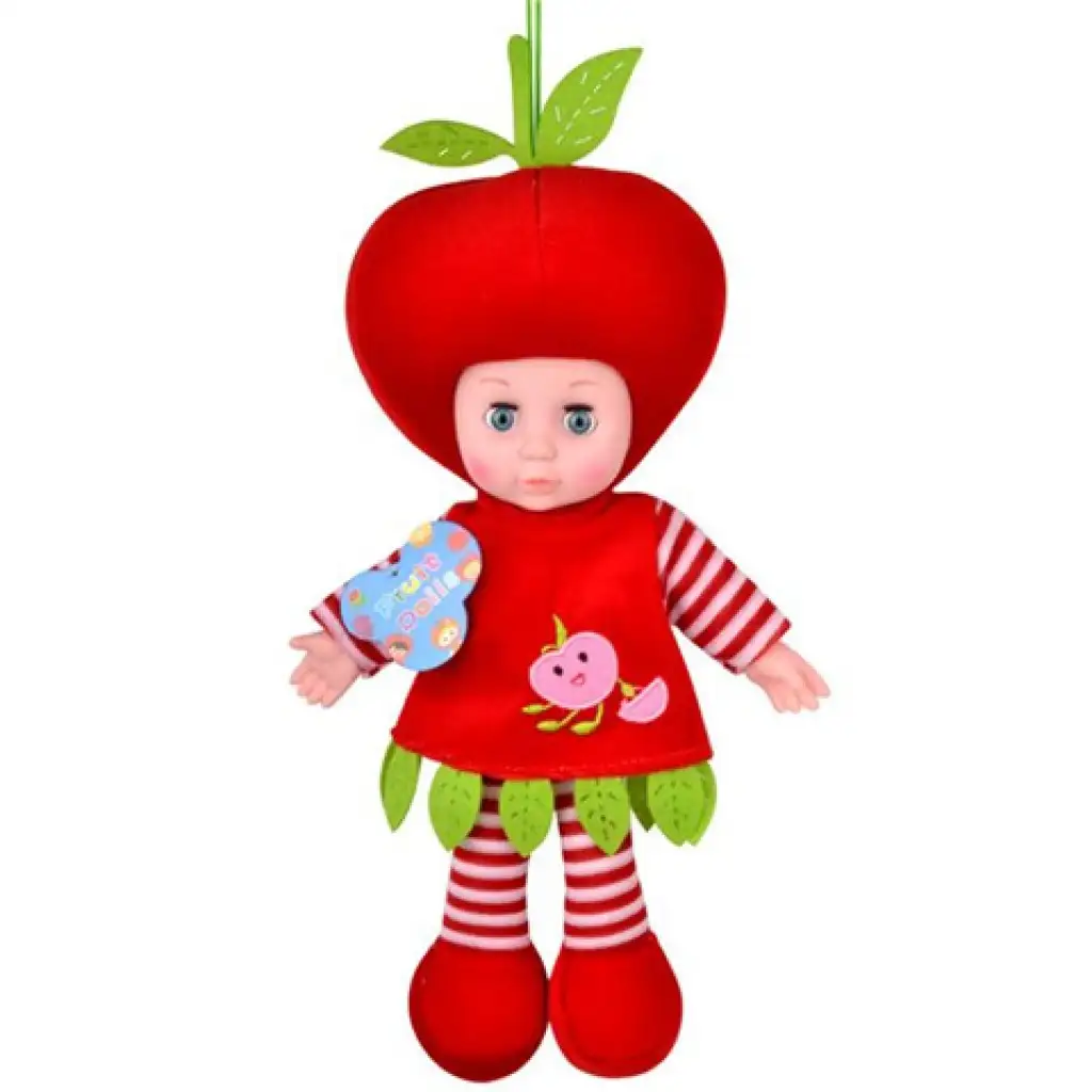 Rongytestű  baba alma vagy eper jelmezben 36cm-es 1db kép 1