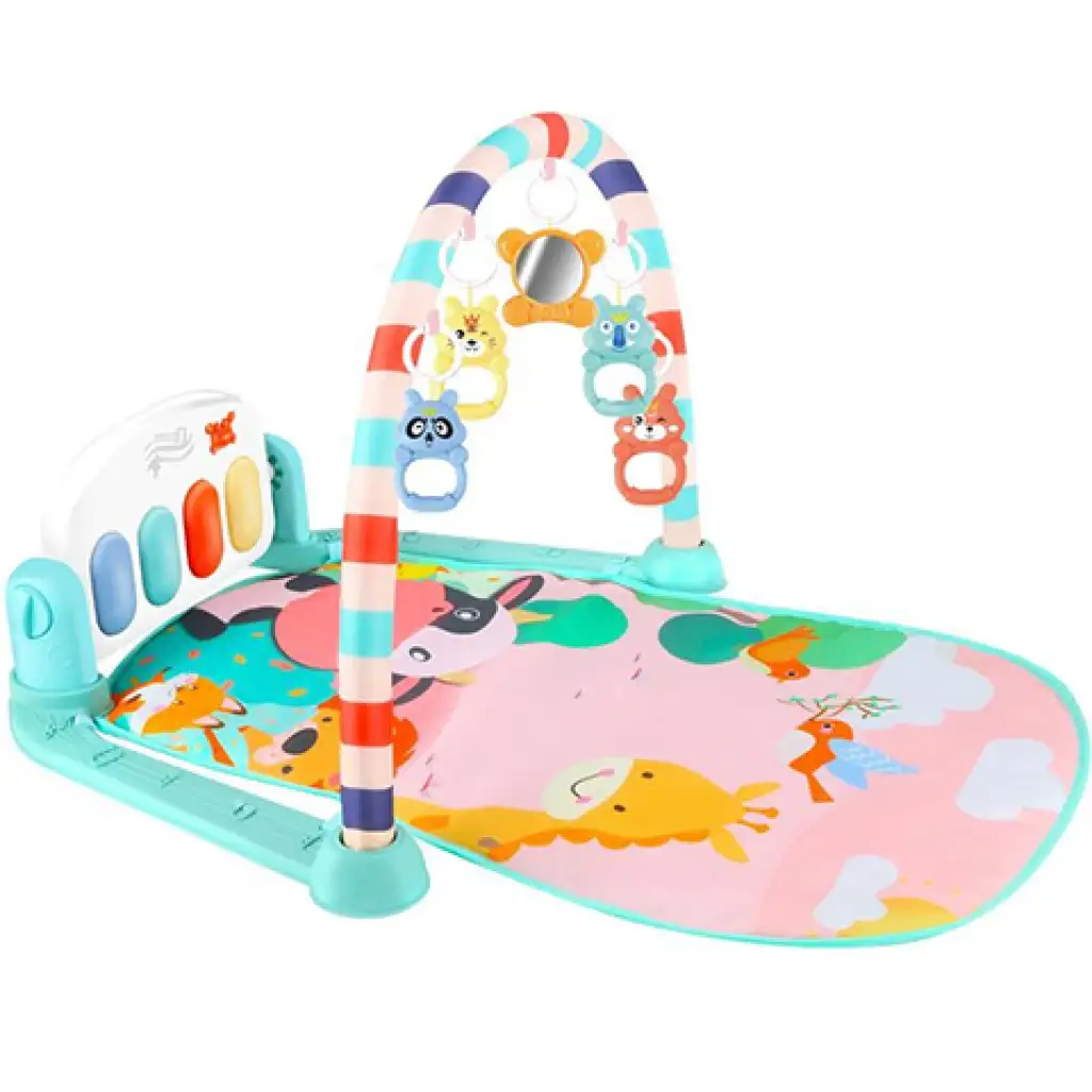 Baby Fitness állatmintás játszószőnyeg rugdosható zongorával és hangeffektekkel kép 1