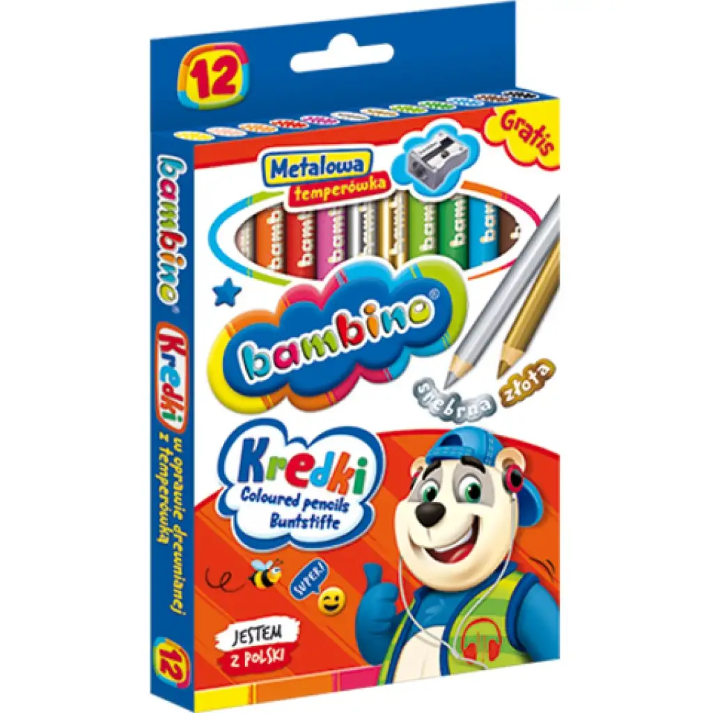 Bambino: Jumbo színes ceruza 12db-os szett hegyezővel kép 1