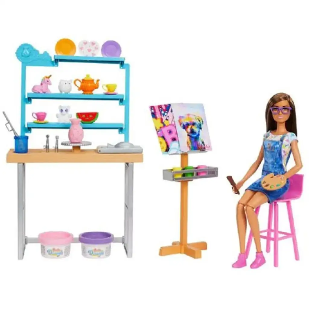 Barbie: Feltöltődés műterem játékszett babával - Mattel kép 3
