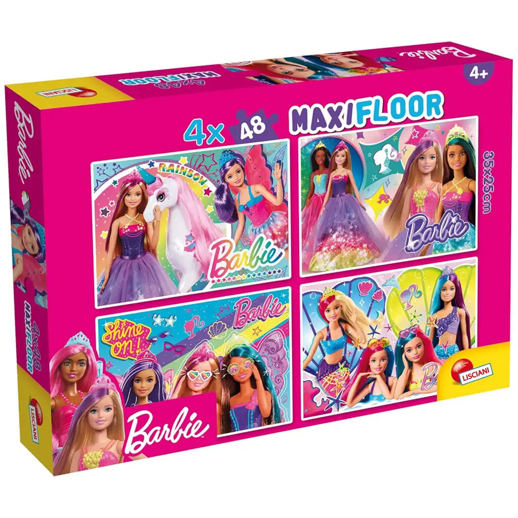 Barbie mágikus világa 4x48db-os maxi padló puzzle 35x25cm - Lisciani kép 1