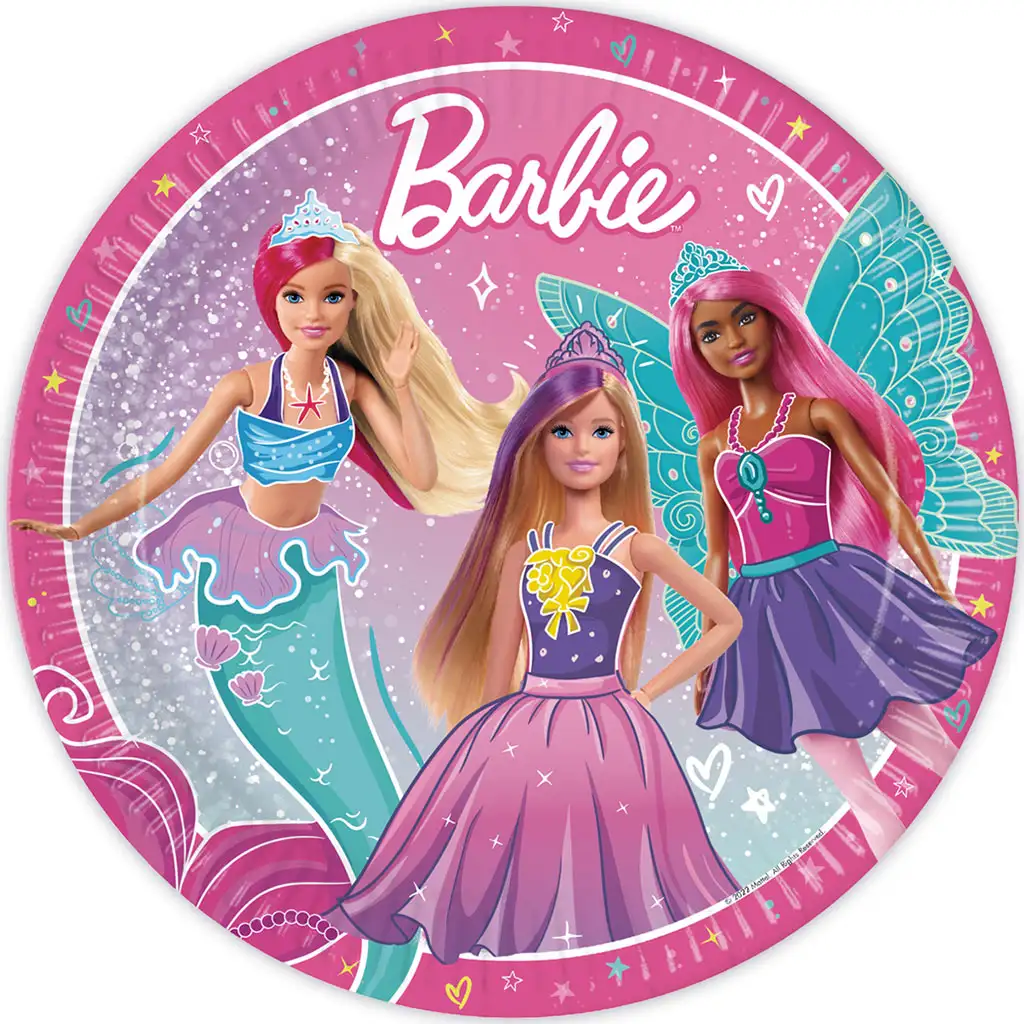 Barbie 8db-os papírtányér szett 23cm-es kép 1