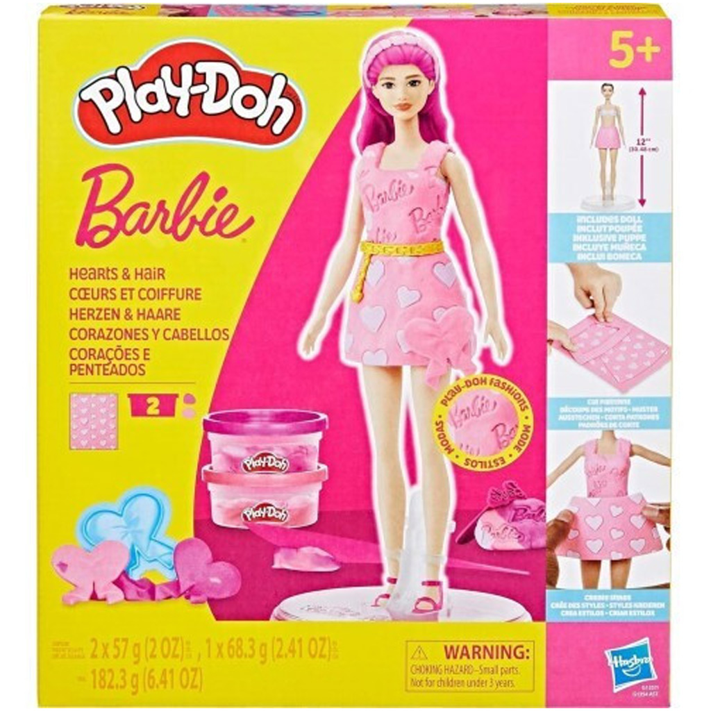 Play-Doh: Barbie szívek és hajkorona gyurma szett babával - Hasbro kép 1