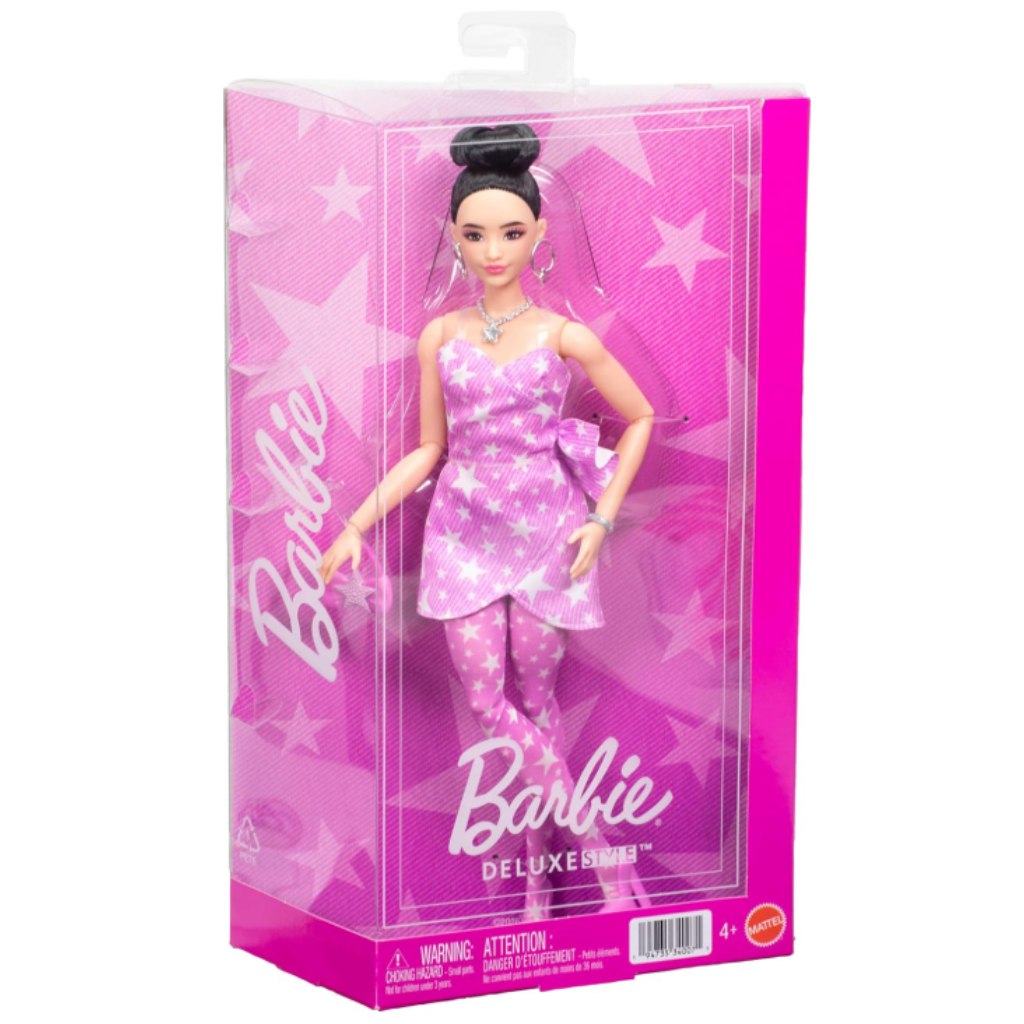 Barbie: Trendi barátnők baba csillagos ruhaszettben - Mattel kép 1