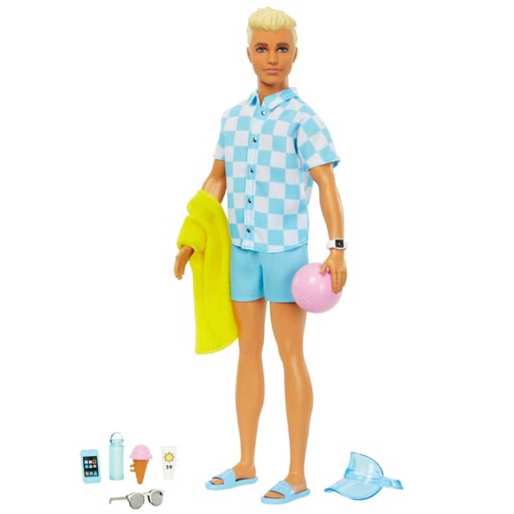 Barbie The Movie: Ken Beach baba strandfelszereléssel - Mattel kép 1