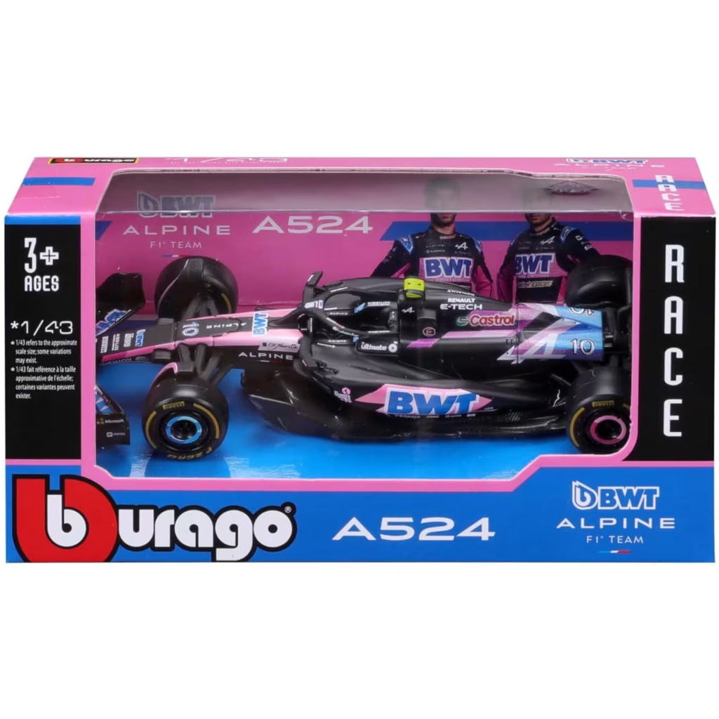 Bburago: BWT Alpine F1 Team A524 (2024) F1 versenyautó fém autómodell 1/43 (Pierre Gasly #10) kép 1