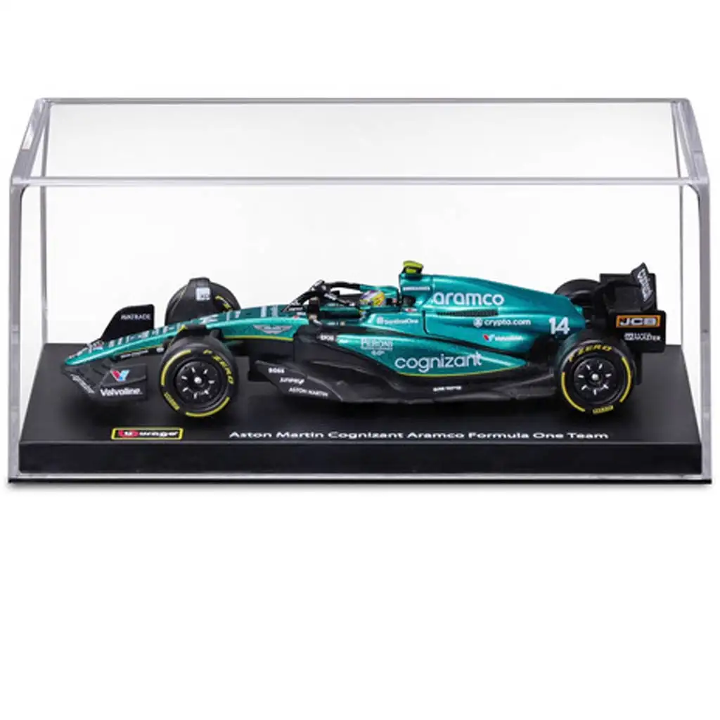 Bburago: Aston Martin AMR23 F1 versenyautó fém autómodell 1/43 (Fernando Alonso #14, sisakos változat) kép 4
