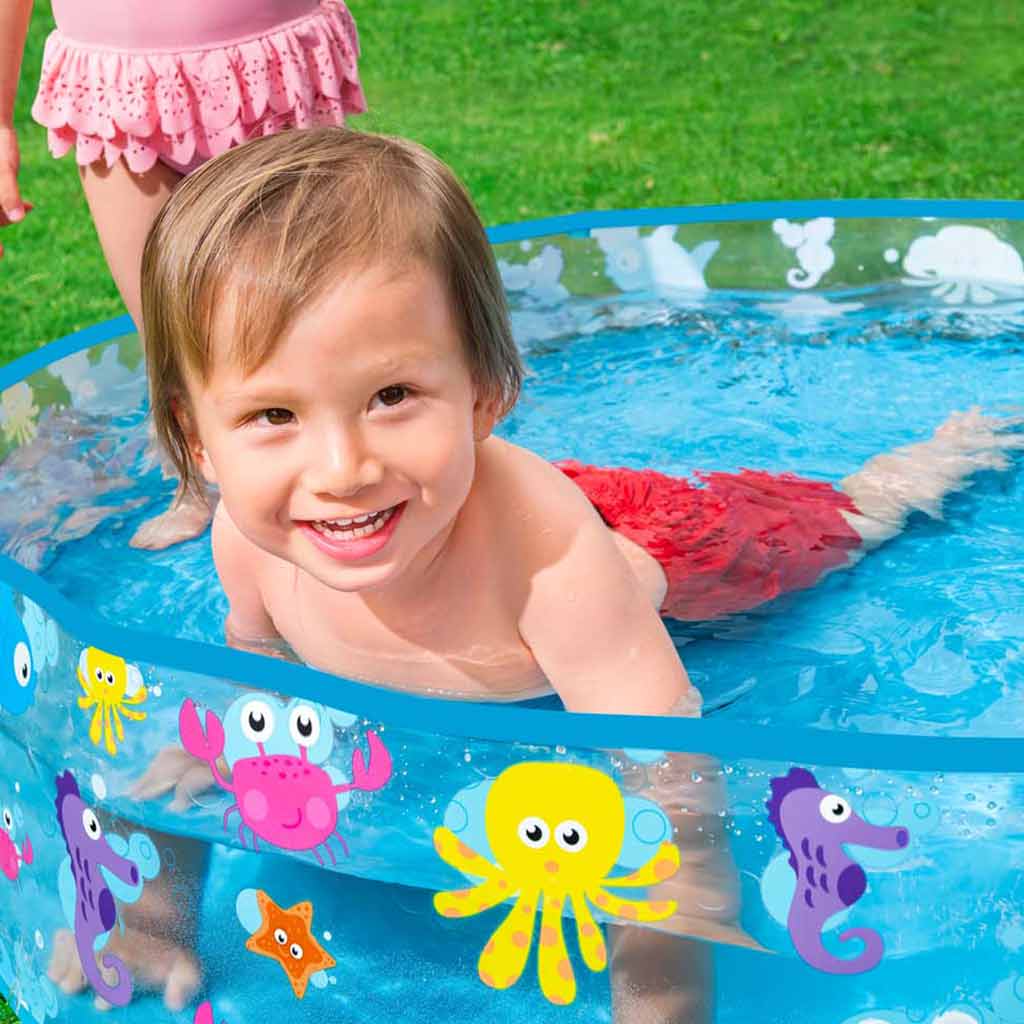 Bestway: Fill 'N Fun Sparkling Sea tengeri állatos merevfalú pancsolómedence, Ø 122 x 25 cm kép 4