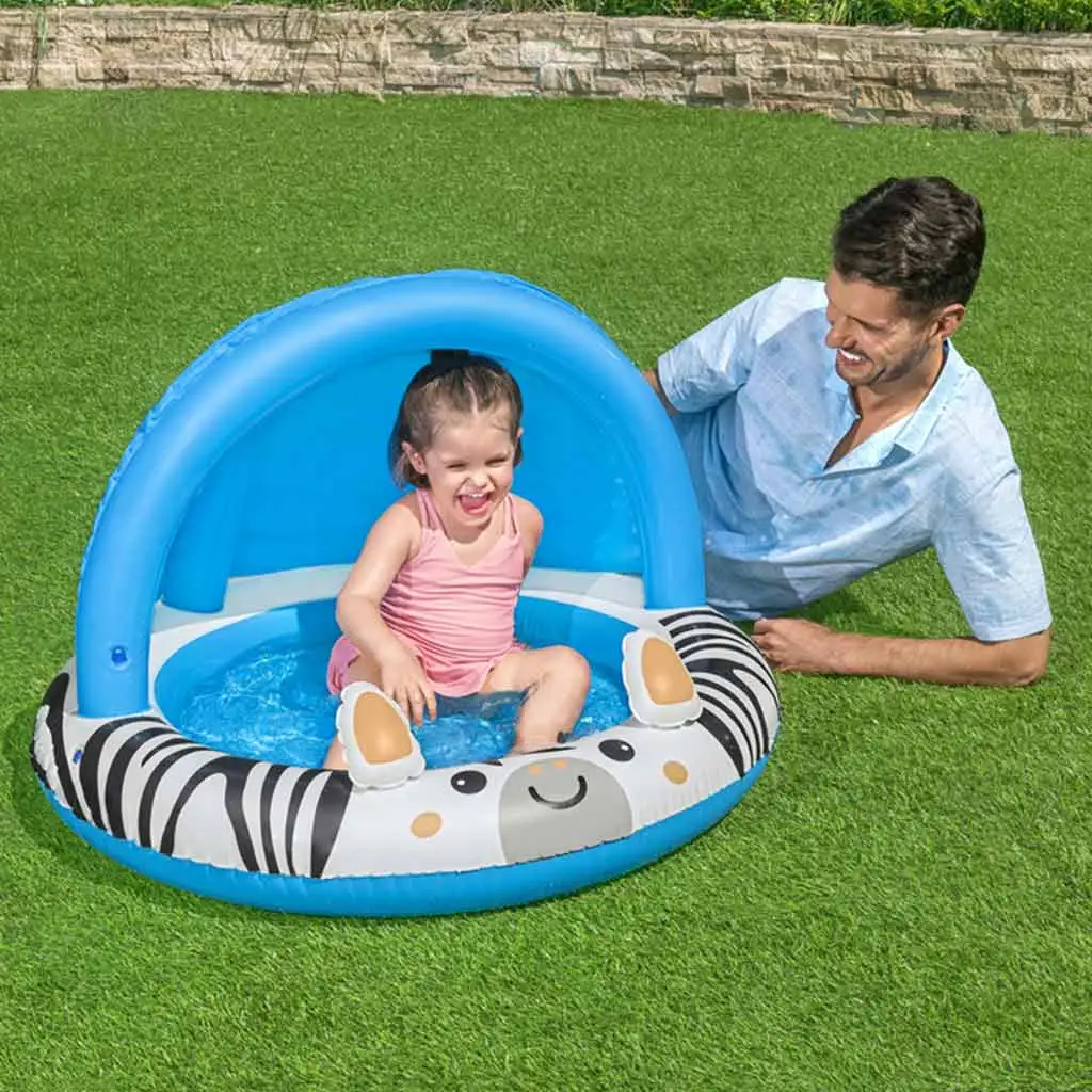 Bestway: Safari Sun™ zebrás pancsoló medence napvédő tetővel Ø 97 x 66 cm kép 2