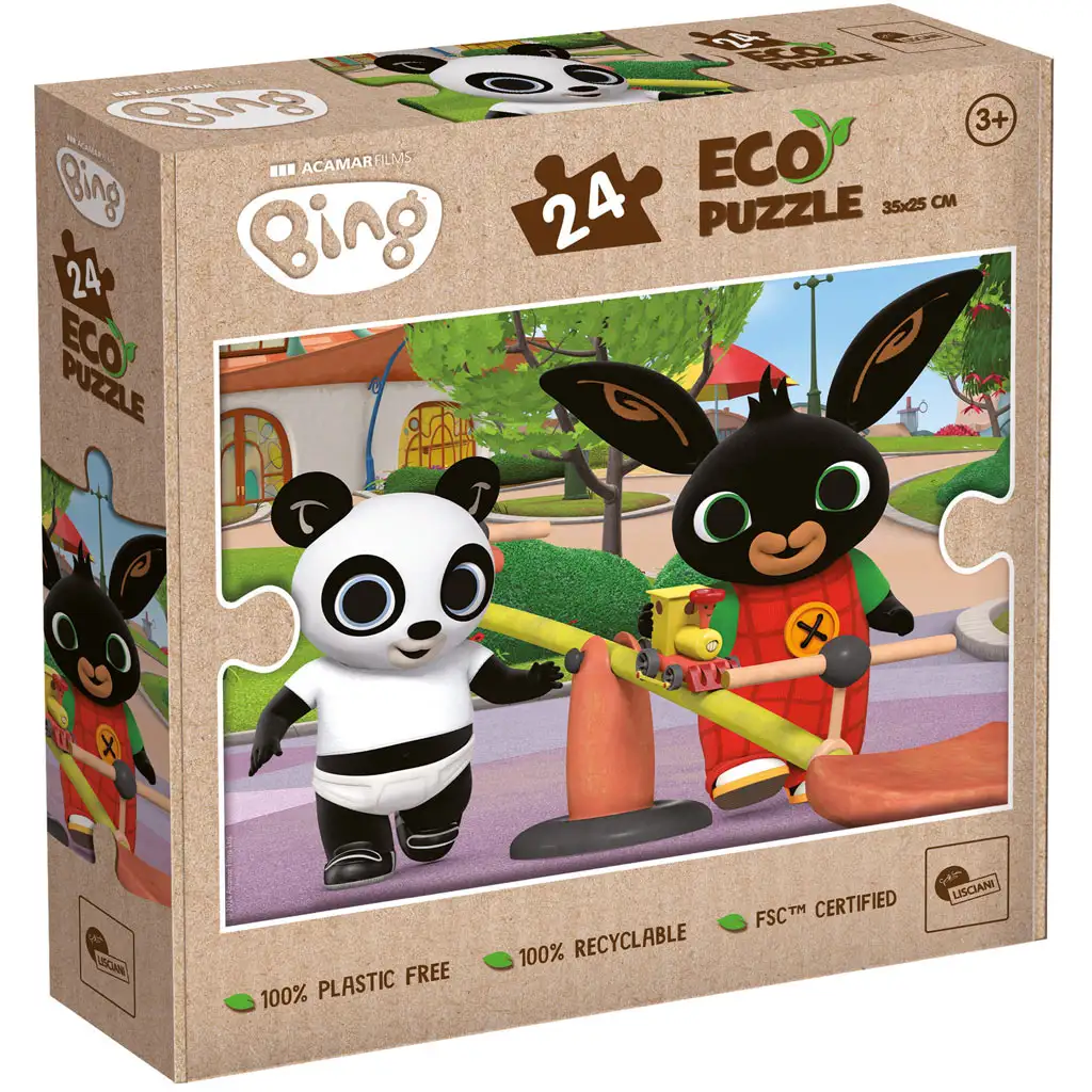 Bing és Pandó a játszótéren 24db-os Eco mini puzzle 35x25cm - Lisciani kép 1