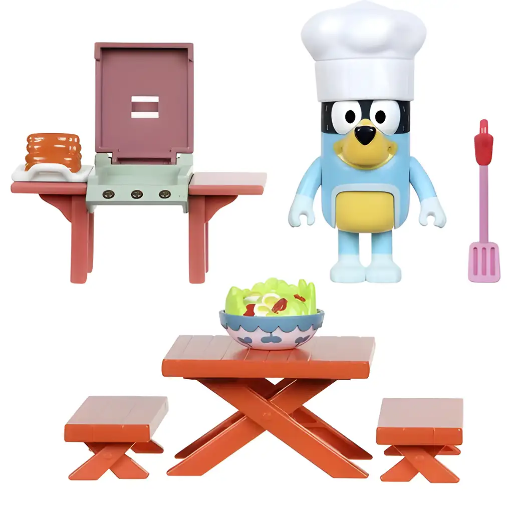 Bluey: Kerti BBQ party játékfigura szett Bandit figurával kép 2
