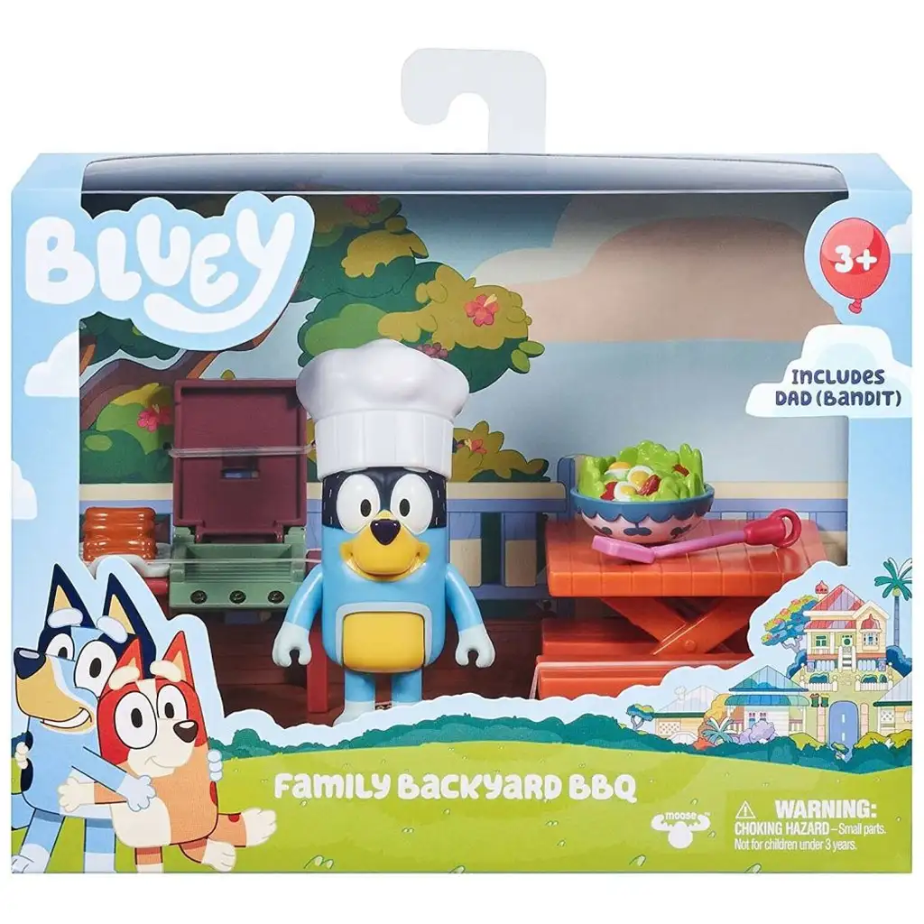Bluey: Kerti BBQ party játékfigura szett Bandit figurával kép 1