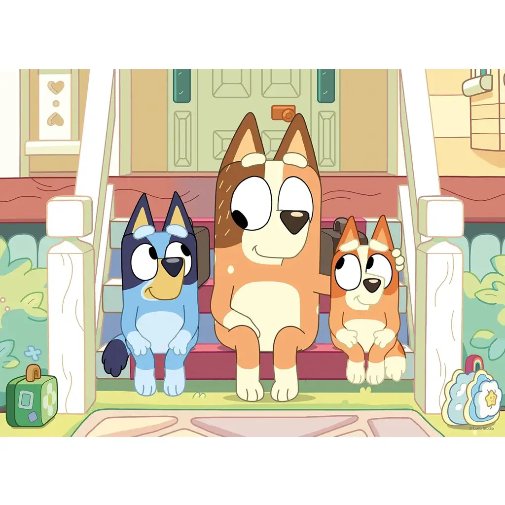 Bluey kutyusok a lépcsőn 2 az 1-ben 24db-os puzzle és színező 35x25cm - Lisciani kép 2
