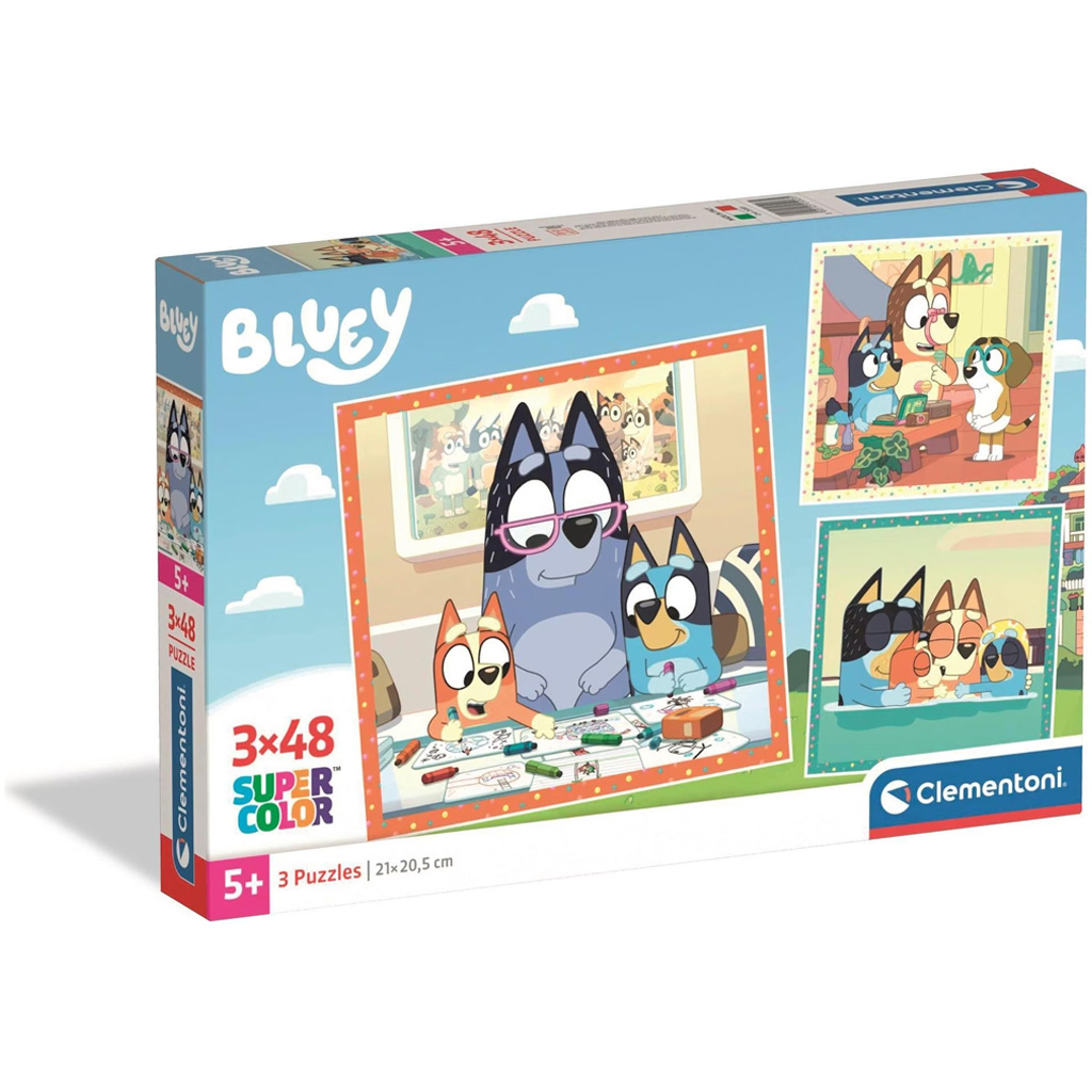 Bluey 3x48db-os Super Color puzzle - Clementoni kép 1