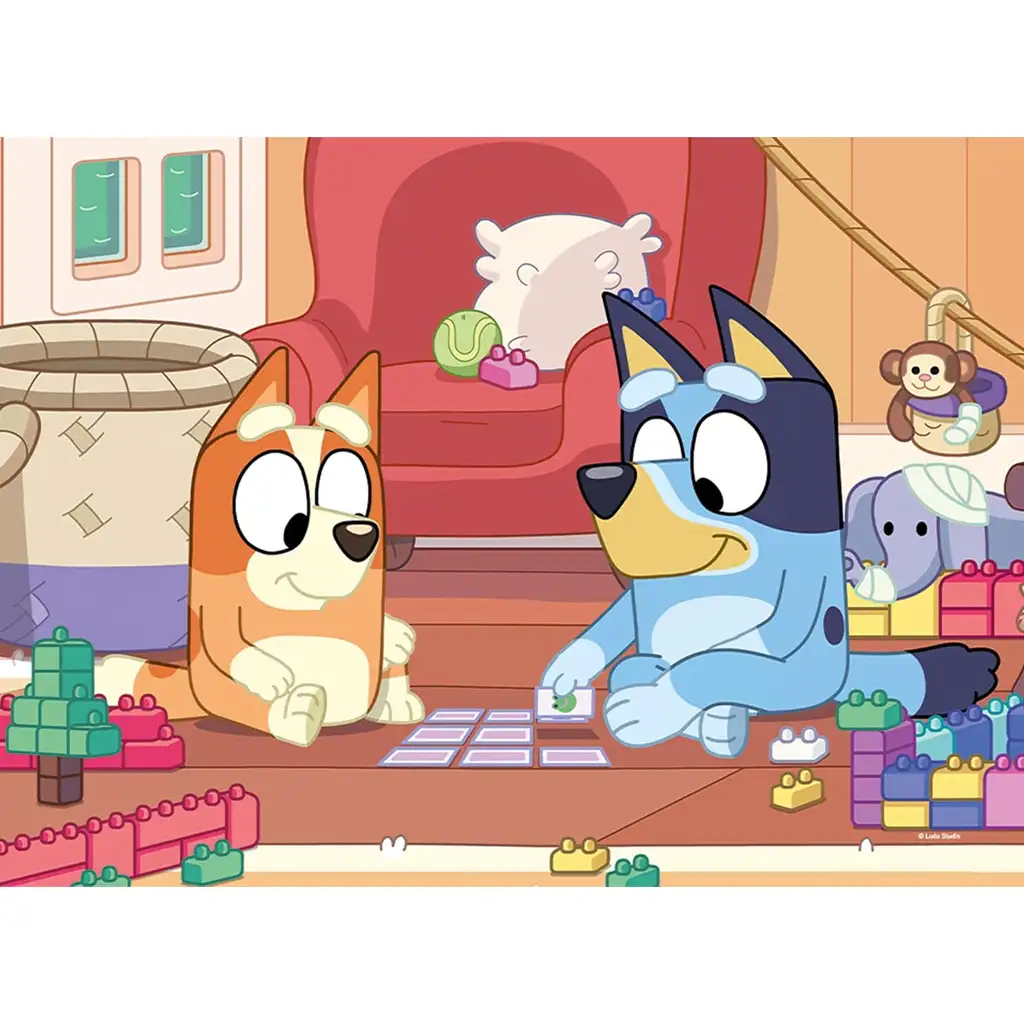 Bluey és barátai 2 az 1-ben 4x48db-os maxi padló puzzle és színező 35x25cm - Lisciani kép 3