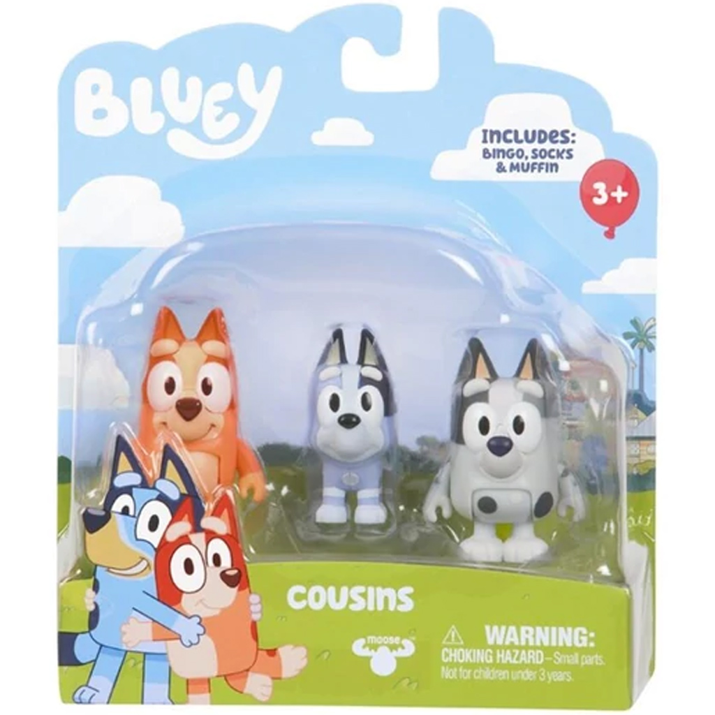 Bluey: Unokatesók játékszett - Bingo, Muffin, Socks kép 1