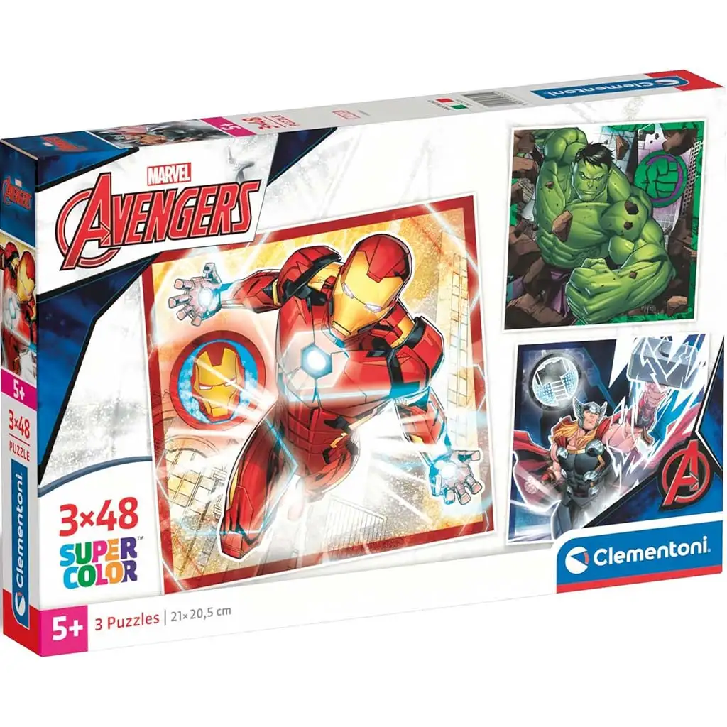 Bosszúállók 3x48db-os Supercolor puzzle - Clementoni kép 1
