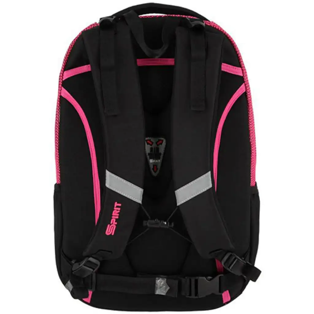 Spirit: Campus fekete és pink lekerekített iskolatáska, hátizsák 46x33x22cm kép 2
