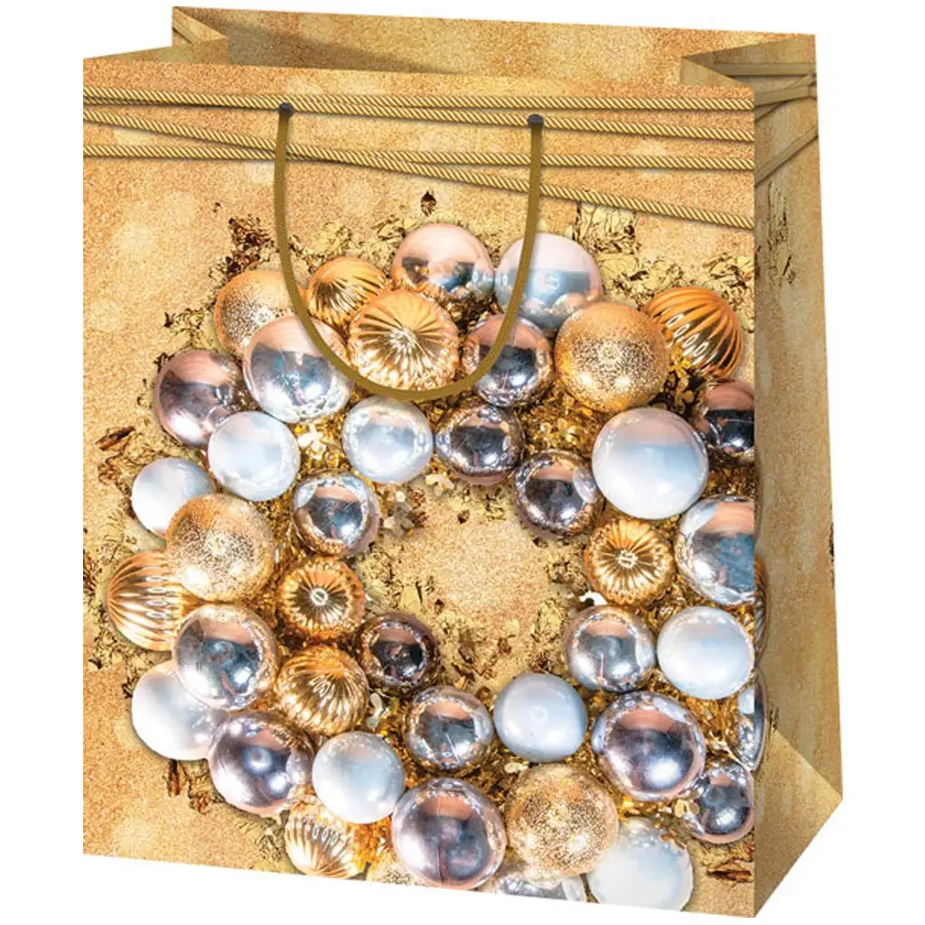 Cardex: Arany színű nagy méretű ajándéktáska 26x13x33cm kép 1