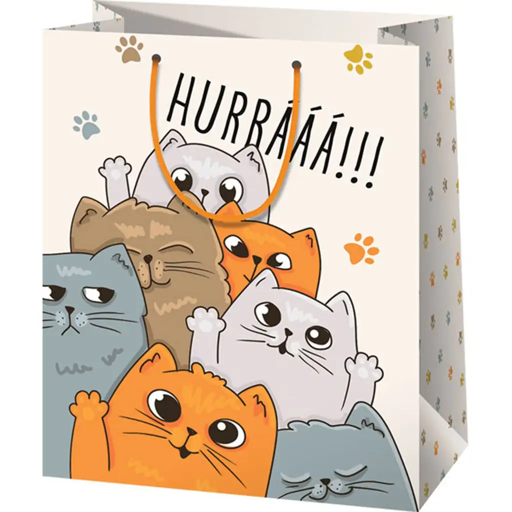 Cardex: "Hurrááá!!!" cicás közepes ajándéktáska 17x10x23cm kép 1