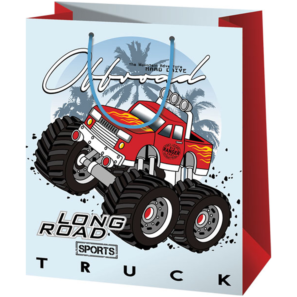 Cardex: Monster Truck mintás óriás méretű ajándéktáska 33x15x44,5cm kép 1