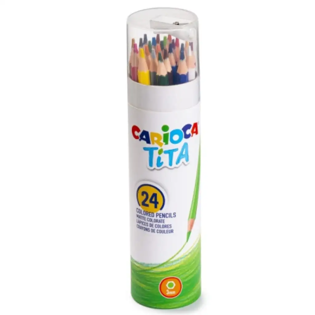 Tita 24db-os színes ceruza szett henger tokban - Carioca kép 1