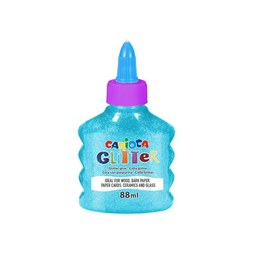 Csillámló folyékony neon világoskék ragasztó 88ml - Carioca kép 1