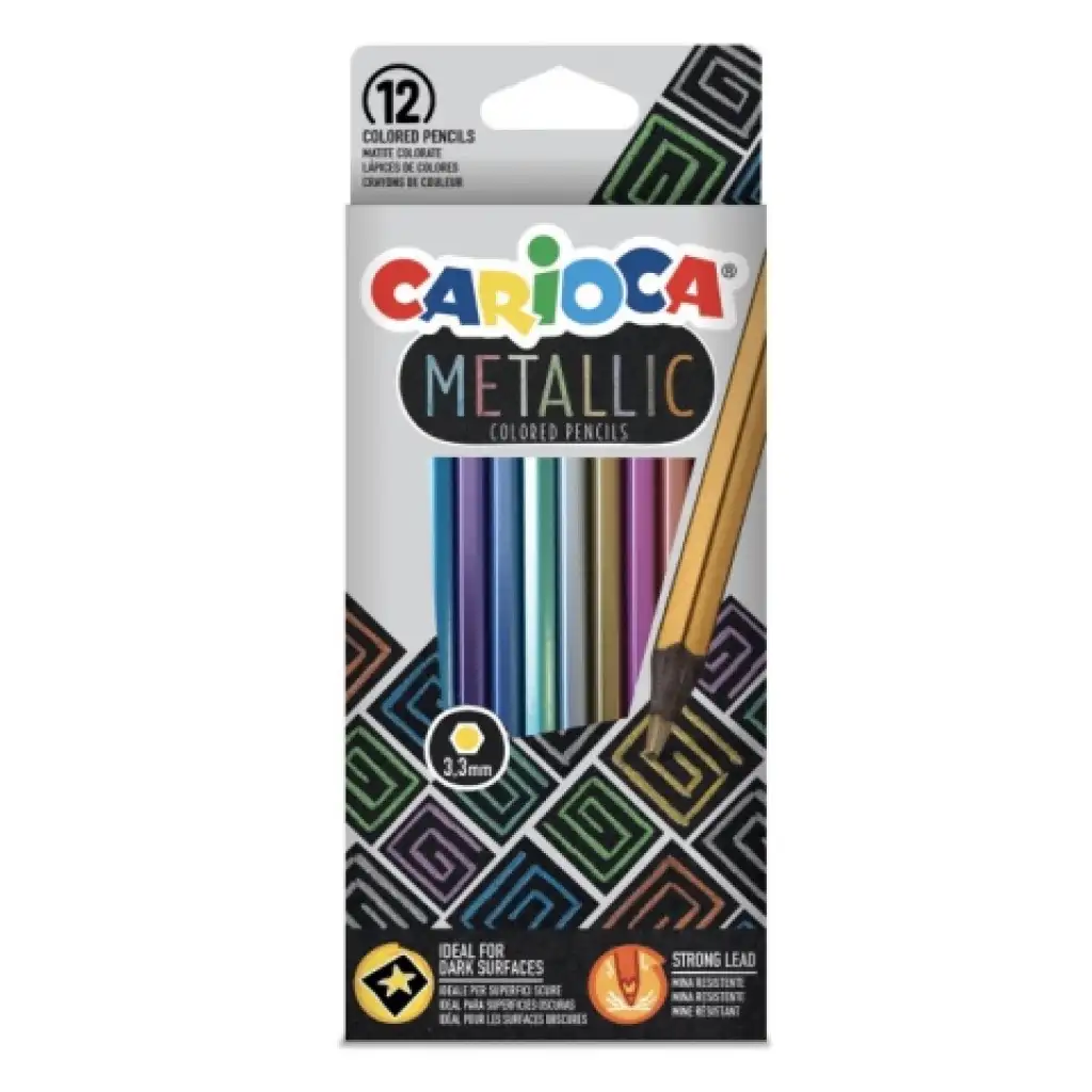 Metallic 12db-os színes ceruza szett - Carioca kép 1