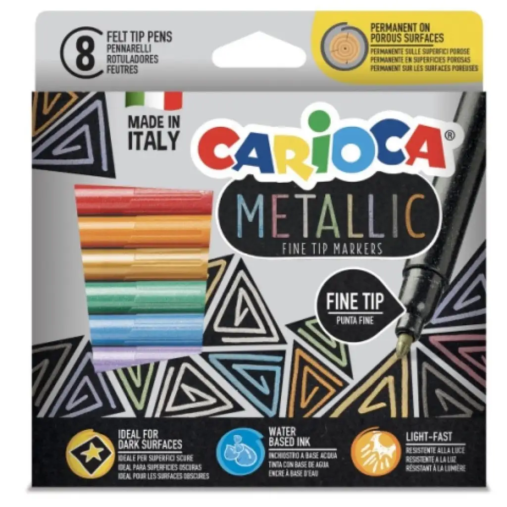 Metallic 8db-os színes filctoll szett - Carioca kép 1