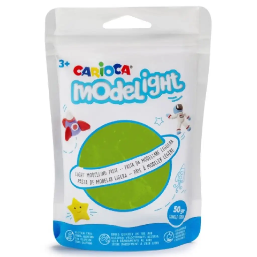 Modelight 50g-os világoszöld gyurma - Carioca kép 1