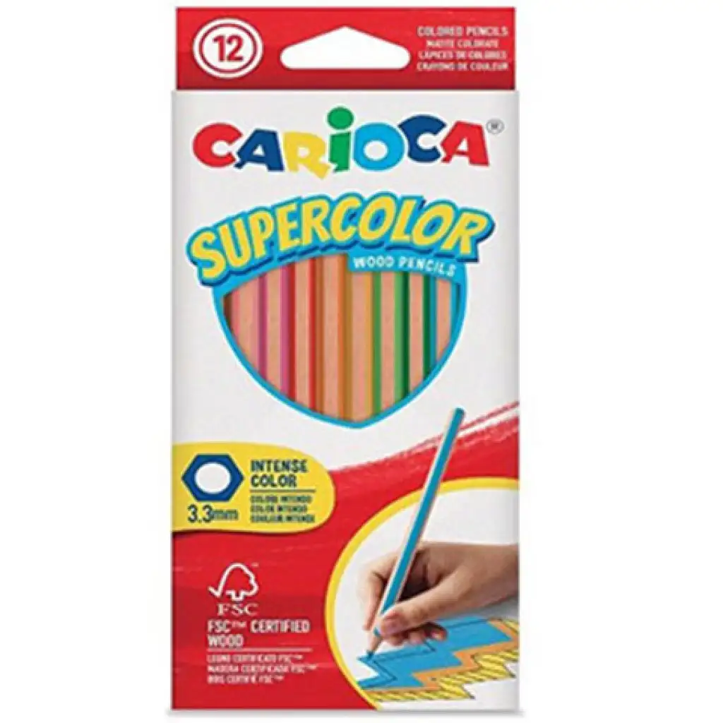 Supercolor színes ceruza 12db-os szett - Carioca kép 1