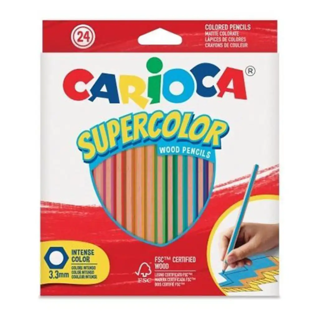 Supercolor színes ceruza 24db-os szett - Carioca kép 1