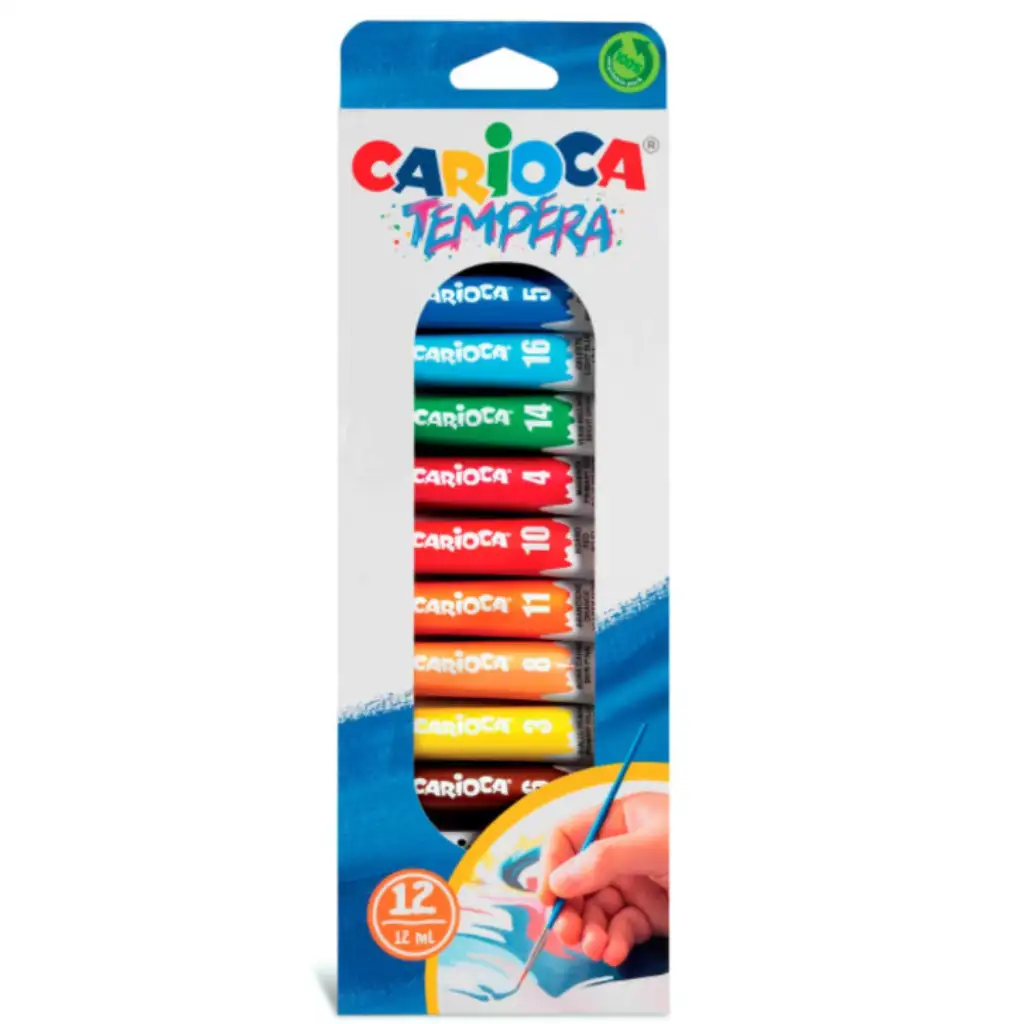 12 db-os színes tempera szett  - Carioca kép 1