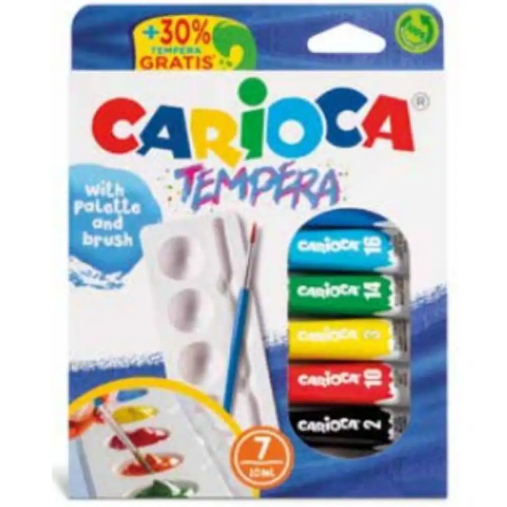 Tubusos tempera készlet 7x10ml - Carioca kép 1