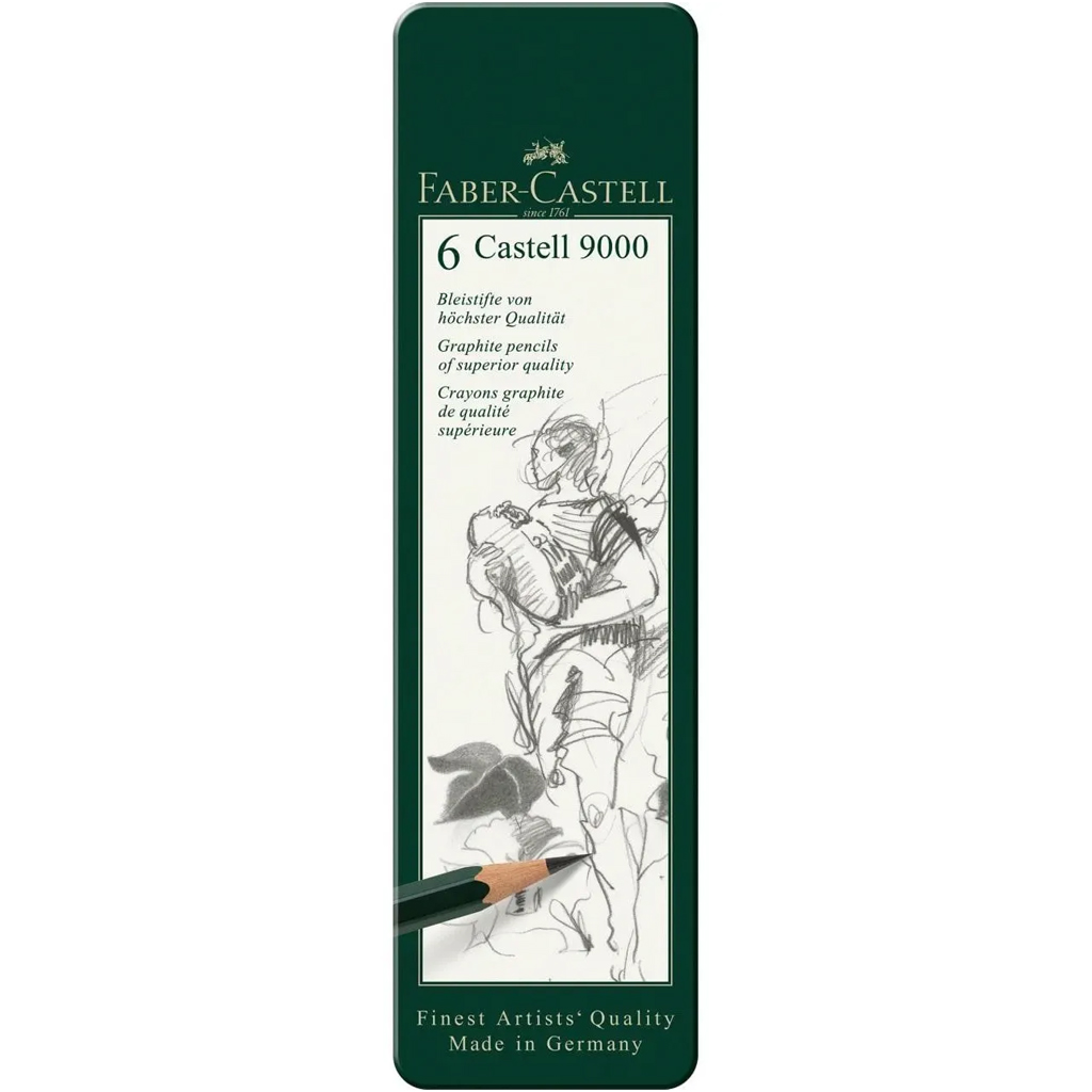 Faber-Castell: Castell 9000 Grafitceruza 6db-os szett fém dobozban kép 1
