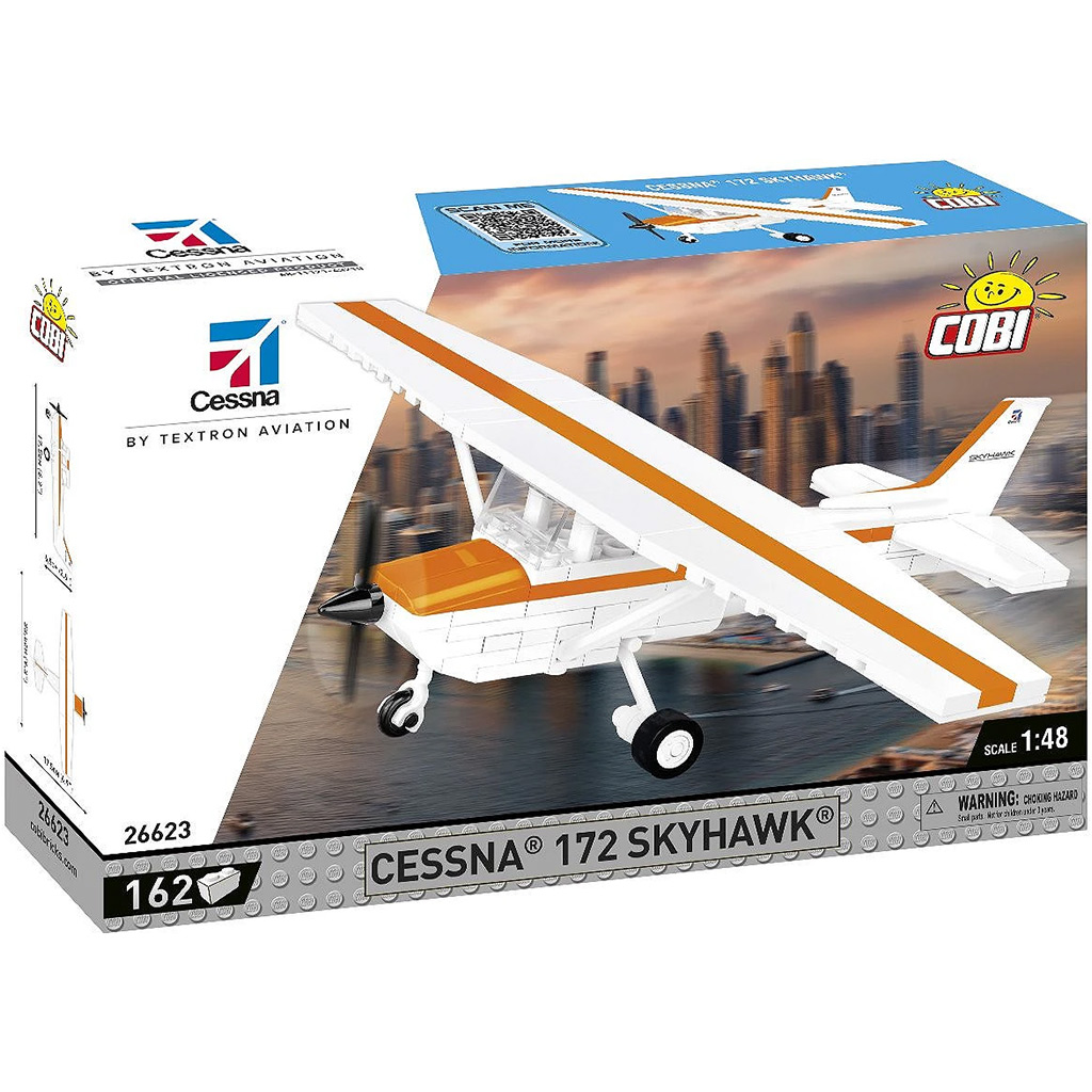 COBI: Cessna 172 Skyhawk narancs-fehér építőjáték (26623) kép 1