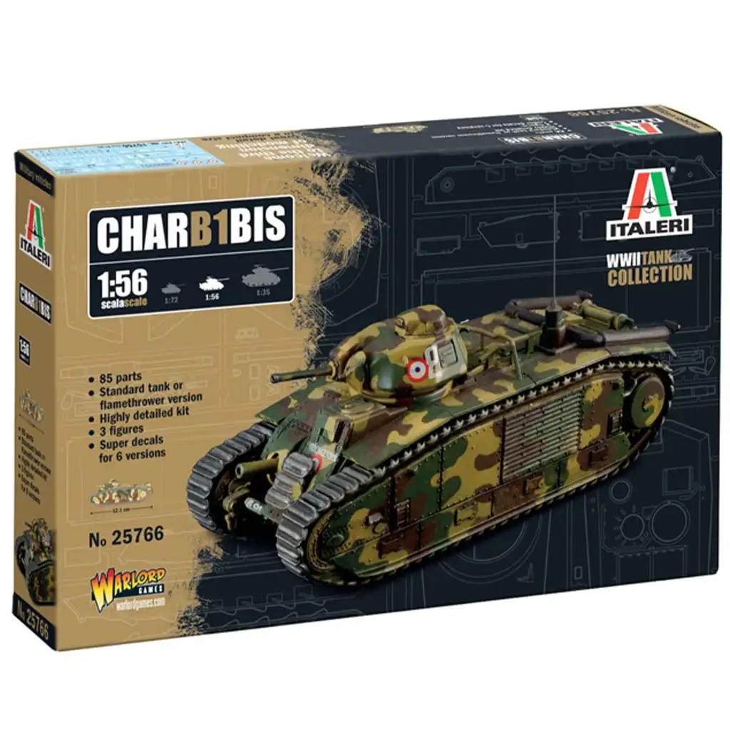 Italeri 1/56 Char B1 Bis tank makett kép 1