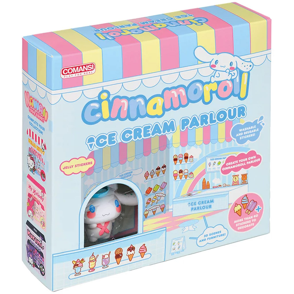 Hello Kitty: Cinnamoroll fagylaltozó figura matricázható házzal - Comansi kép 1