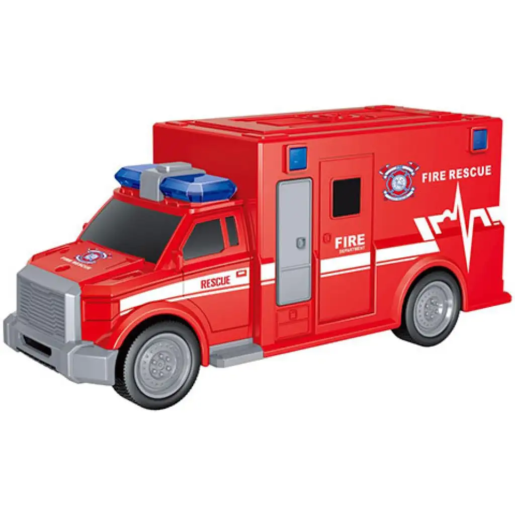 City Rescue lendkerekes tűzoltósági autó fénnyel és hanggal kép 2