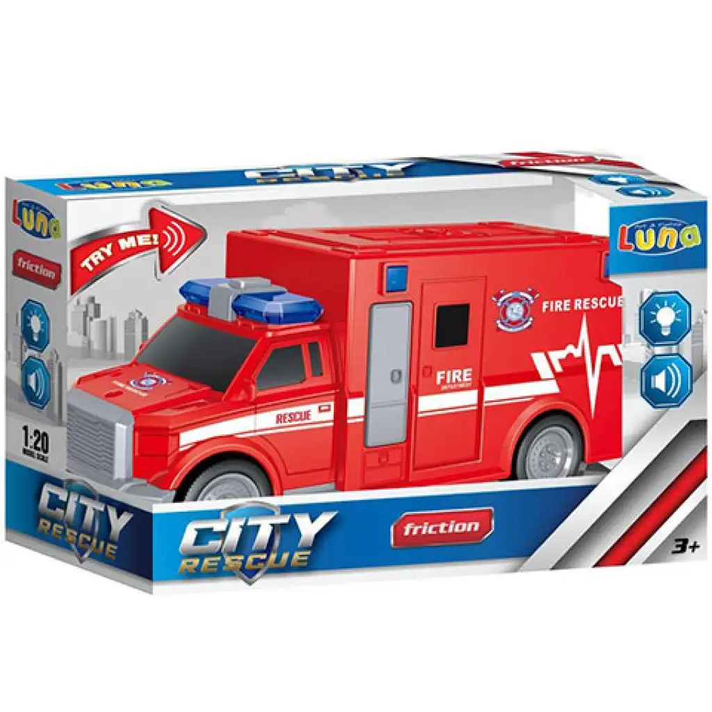City Rescue lendkerekes tűzoltósági autó fénnyel és hanggal kép 1