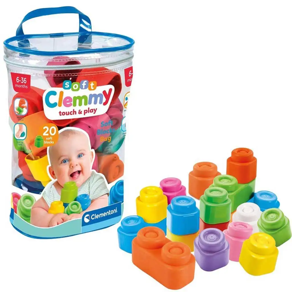 Clemmy: Puha színes építőkockák babáknak 20db-os szett - Clementoni kép 1