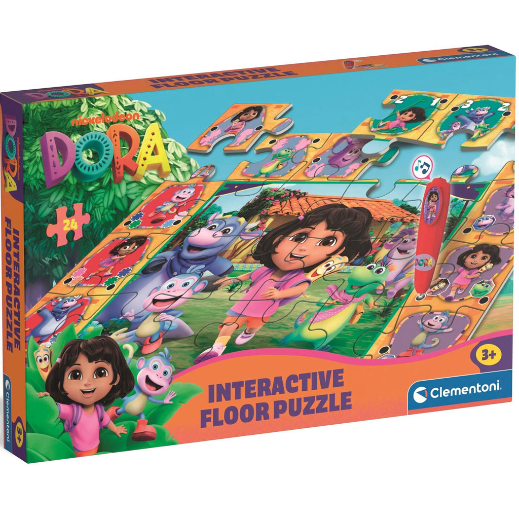Dóra a felfedező interaktív 24db-os padló puzzle - Clementoni kép 1
