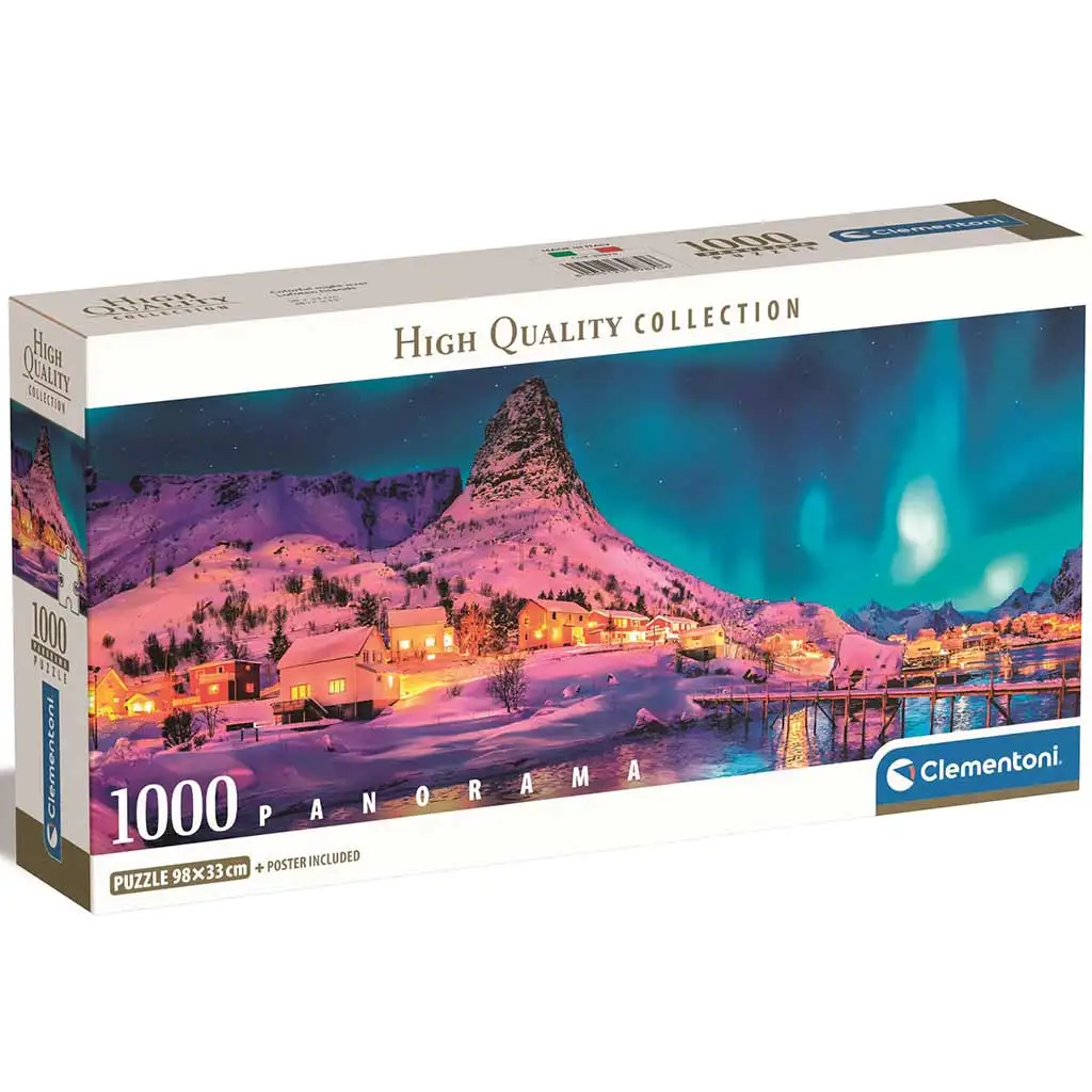 Színes téli éjszaka 1000db-os HQC panoráma puzzle 98x33cm - Clementoni kép 1