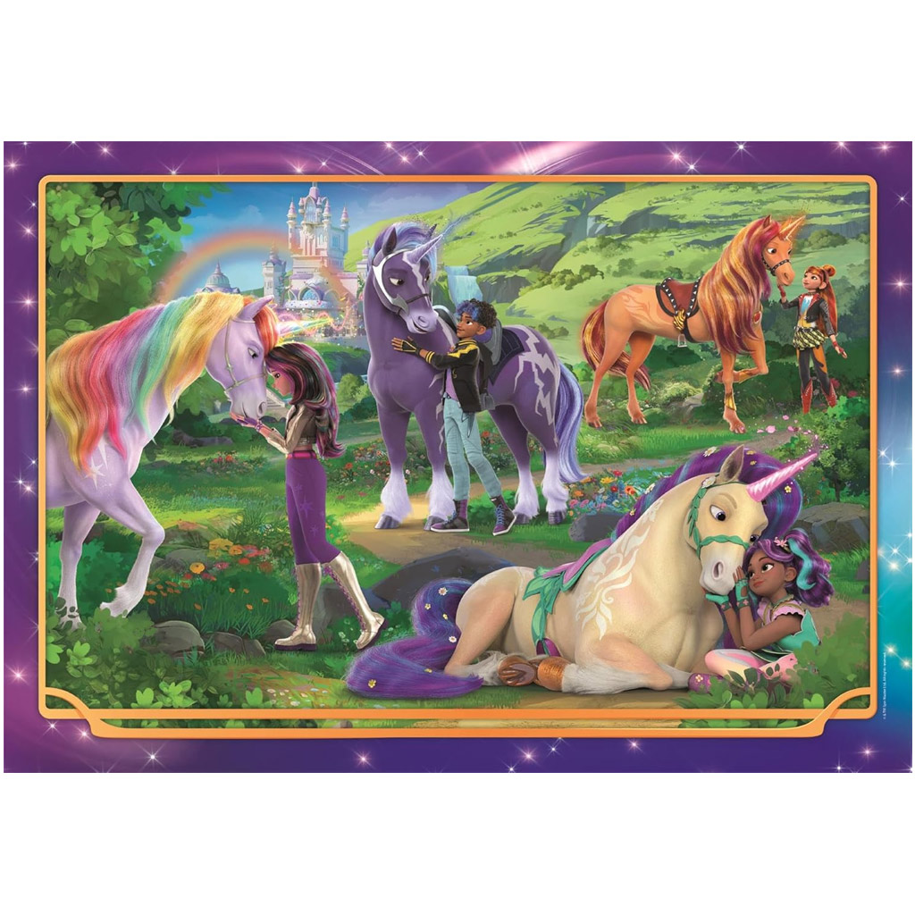 Unikornis Akadémia szivárványos barátság 104db-os Supercolor puzzle - Clementoni kép 2