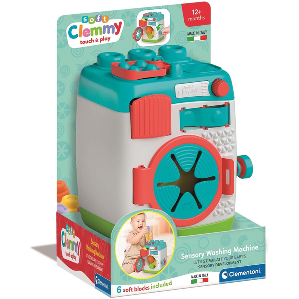 Clemmy: Szenzoros mosógép puha építőkockákkal - Clementoni kép 1
