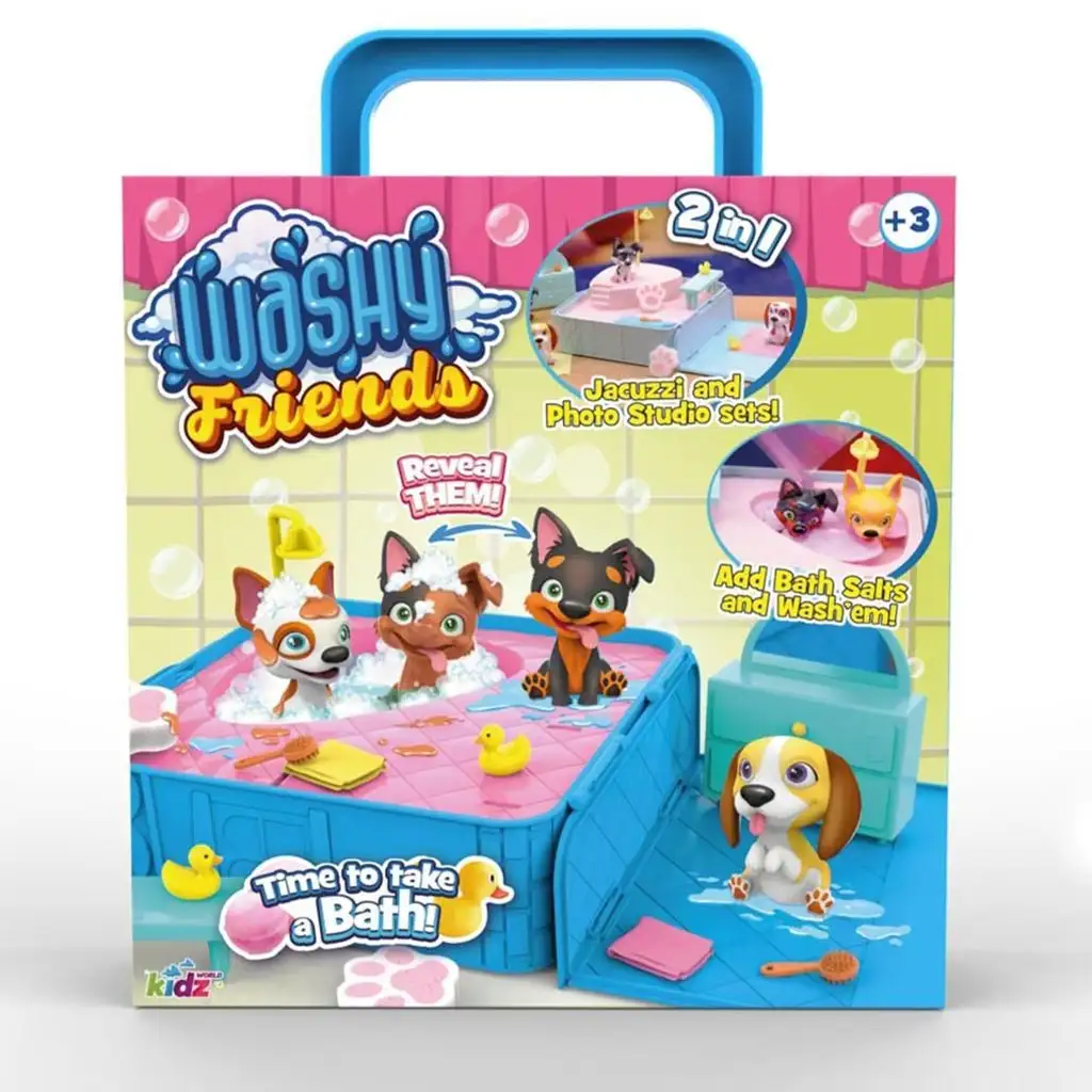 Washy Friends: Color Reveal pancsoló 3 kutyus figura jacuzzival és kiegészítőkkel kép 1