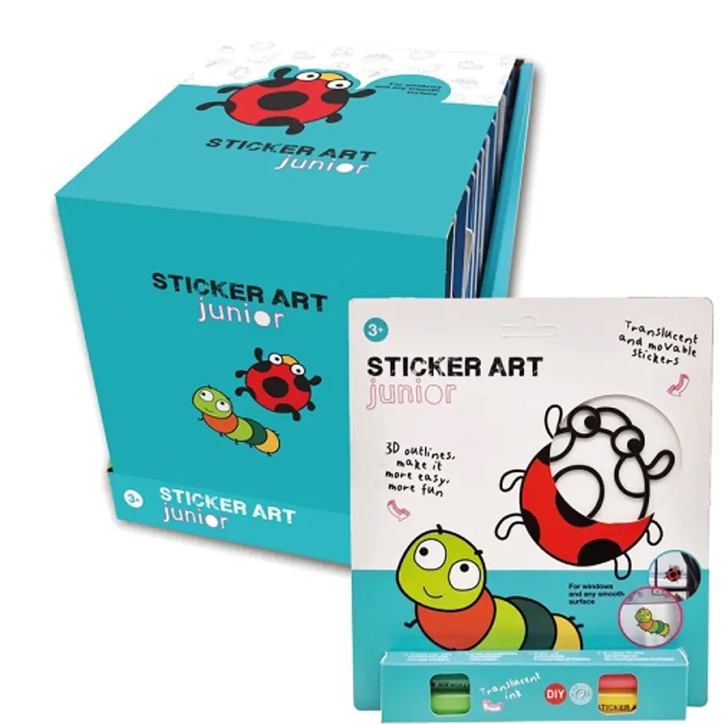 Sticker Art: Katica és hernyó színezhető matrica szett - Comansi kép 1