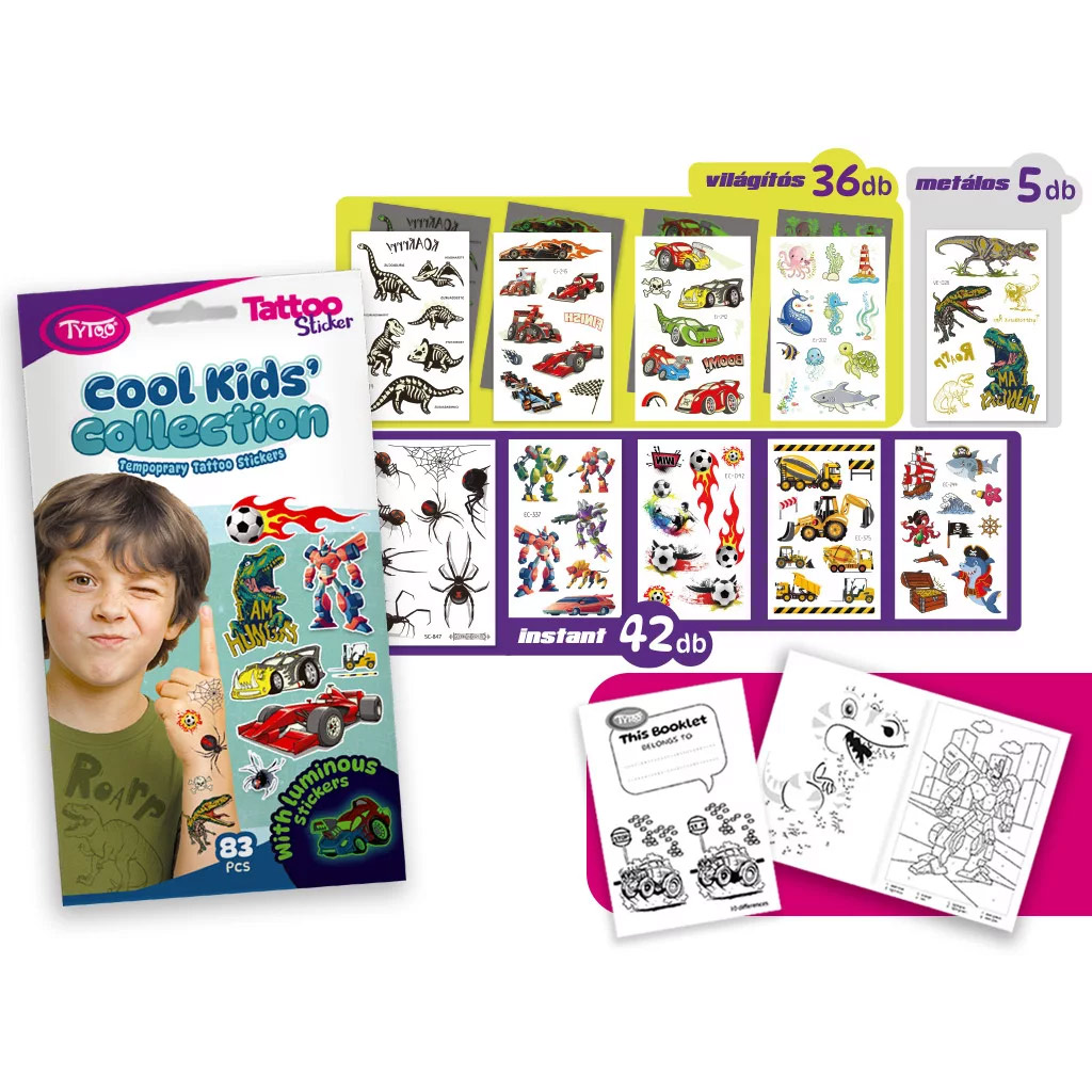 TyToo: Cool Kids' Collection Tetoválás Matrica Szett kép 1