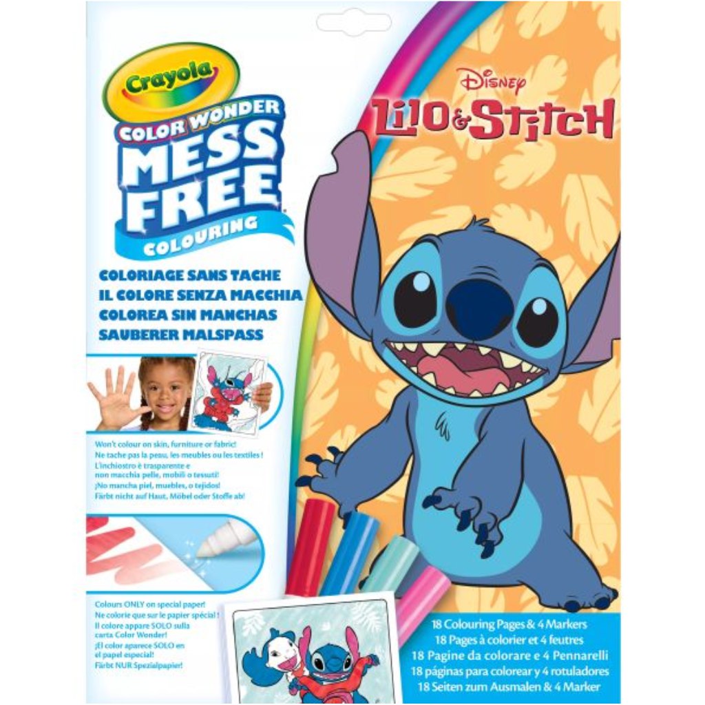 Crayola Color Wonder: Lilo & Stitch maszatmentes kifestő készlet mappában kép 1