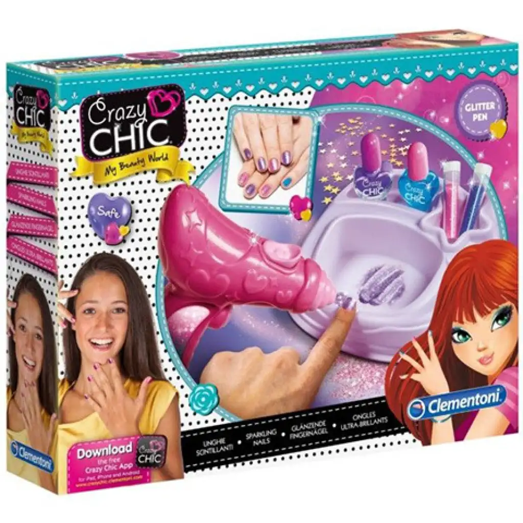 Crazy Chic Glitter Pen csillogó körmök szett - Clementoni kép 1